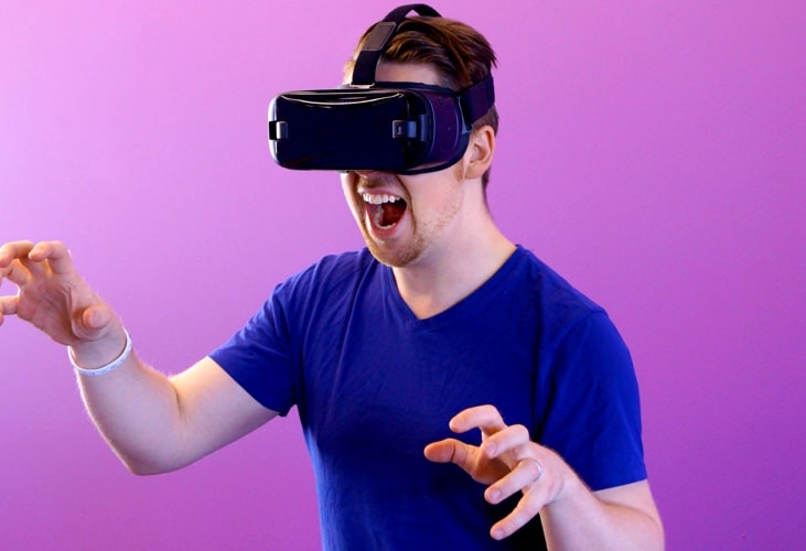 guy with a VR goggle